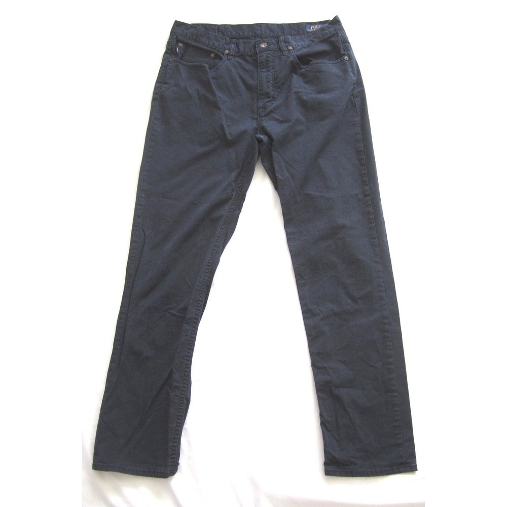 Polo Ralph Lauren Mens Navy Blue Stretch Chino Pants 32x30 Slim Straight (MP716)